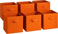 Foldable Storage Cube Basket Bin (6 Pack, Orange)