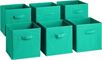 Foldable Storage Cube Basket Bin (6 Pack, Teal)