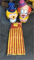 Vintage Clown Heads made of very hard plastic and