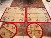 Burlap Embroidered Tree Skirts and Throws