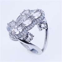 Size 7 Gorgeous Morganite Zircon Split Ring