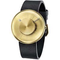 ODM Men's Watch-Gold Case with Black Leather