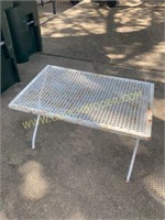 Small White Painted Outdoor Rectangle Table