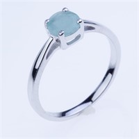Size 6.5 6Mm Round Emerald Sterling Silver Ring