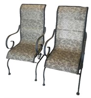 2 Black Floral Sling Patio Chairs