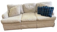 White Plaid 3 Seater Couch
