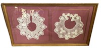 Vintage Gold Framed Lace Collar Wall Art