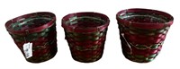 Three NEW Red & Green Baskets