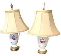 Vintage Pink&White Table Lamps
