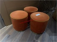 LOT - 3 UPHOLSTERED STOOLS