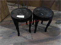 (2) SMALL ALUMINUM STOOLS OR PLANTER STANDS
