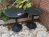 (2) ROUND PATIO TABLES