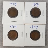 1909 Wheat Pennies 4ct