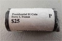 $25 Roll US Mint Presidential Truman $1 Coins