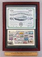 Railroad Stamps & Pitt & Lake Erie Stock Cert.