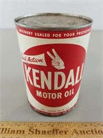 Kendall Motor Oil Full Quart Metal Oil Can