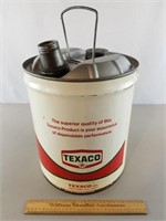 Texaco 5 Gallon Metal Oil Can - Missing Cap