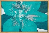 Blue & Teal Flower Collage Canvas Wall Art