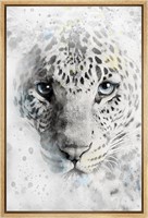Framed Canvas Print 16x24 Inch Leopard Wall Art