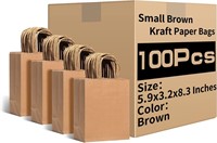 RACETOP Small Brown Kraft Paper Bags - 100 Count