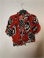 Vintage Virgo Abstract Tie Front Shirt