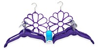 40 Purple Velvet Hangers & 2 Scarf Flowers