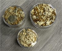 (3) Jars of Large Gold Leaf/ Flake Gold