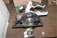 CORDLESS SAW (NO BATTERY) AND TAPE MEASURE