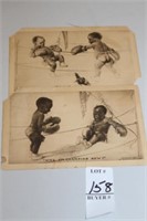 TWO VINTAGE BLACK AMERICANA POST CARDS