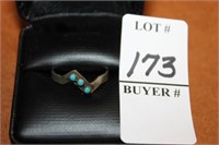 SNAKE EYE TURQUOISE AND SILVER RING