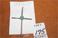 SILVER AND TOURQUOISE CROSS NECKLACE