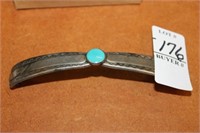 LARGE SS AND TURQUOISE HAIR CLIP