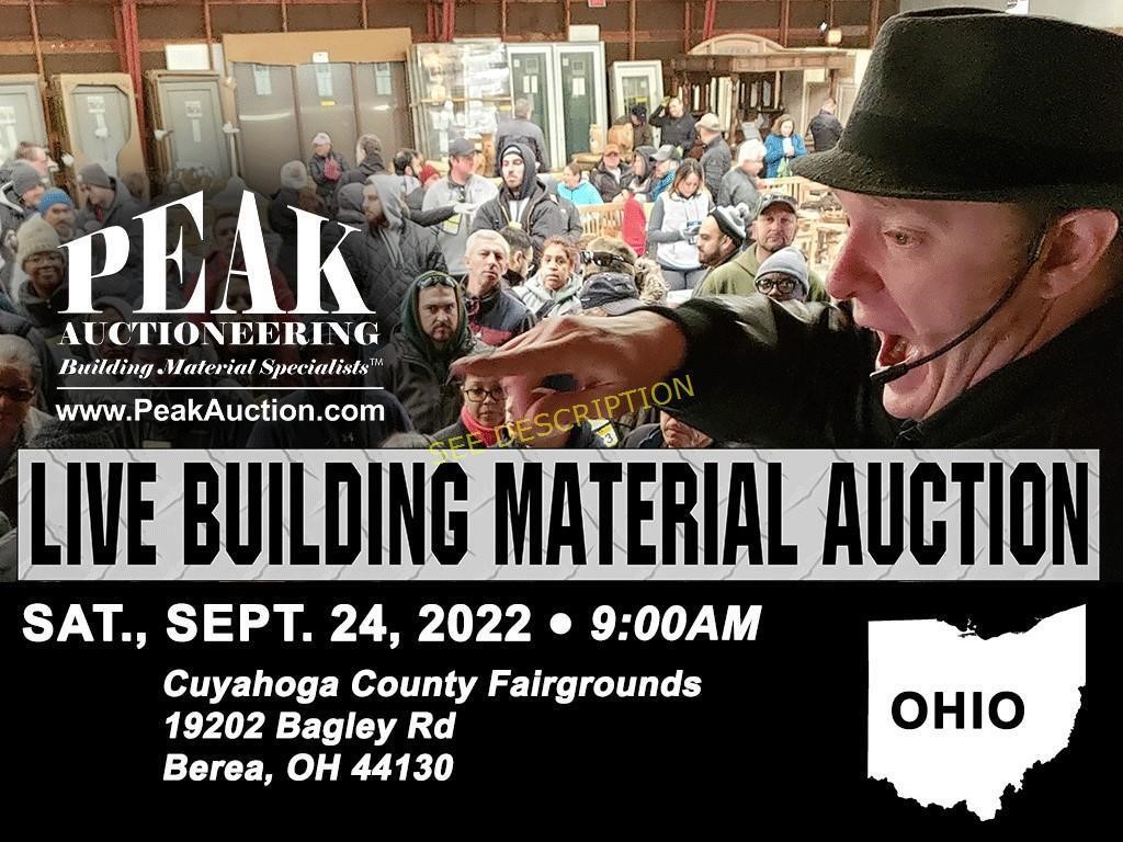 Cleveland, OH September 24, 2022 Peak Building Material Auct