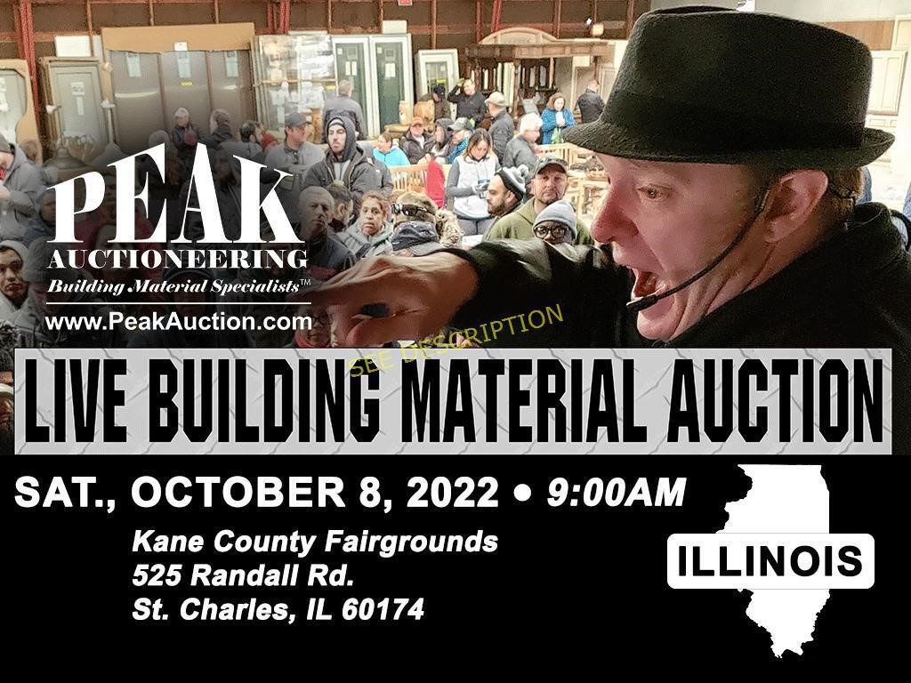 Chicago, IL  October 8, 2022 Peak Building Material Auction