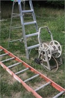 6' Aluminum Ladder, 12' Ladder & Plastic Hose Reel