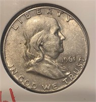 1961 (D)  Franklin Half Dollar