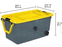 160 Qt. Latching Storage Box w/ Yellow Lid