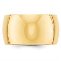 STUNNING 14k Wide Polished Half Round Band Ring