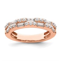 1CTW Diamond Double Band Ring 14k Rose Gold