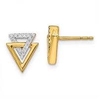 Designer 14k Gold & Diamond Triangle Earrings