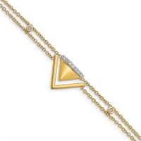 Designer 14k Gold & Diamond Triangle Bracelet