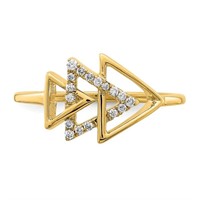 Designer Diamond Triangle Ring 14k Gold