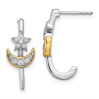Diamond Celestial Hoop Earrings 14k Gold