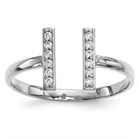 Designer Diamond Bar Ring 14k White Gold