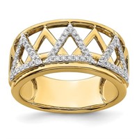 Designer 14k Gold & Diamond Wide Band Ring