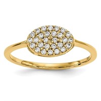 14k Yellow Gold & Diamond Cluster Ring