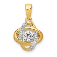 1/3 CT Moving Diamond Scroll Pendant 14k Gold