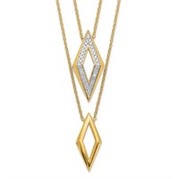 Diamond Double Strand Modern Necklace 14k Gold