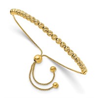 Designer Beaded Adjustable Bracelet 14k Gold