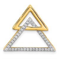 Modern Minimalist Diamond Triangles Pendant 14k